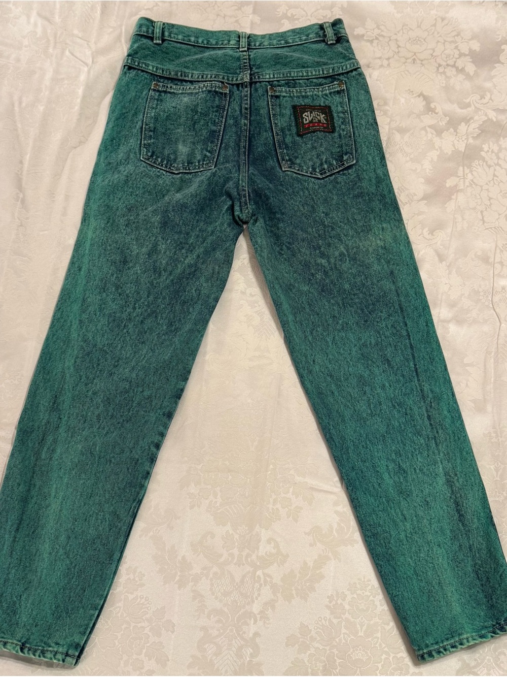 Vintage Slick Men's Denim Jeans, Size 32 x 32, Straight-Leg, Acid Wash Teal, Y2K - Picture 2 of 11